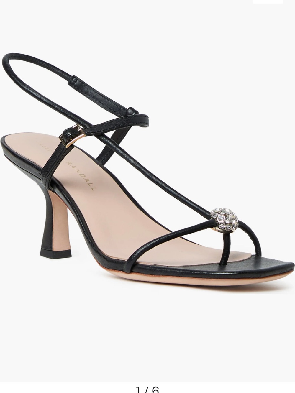 NWOB Loeffler Randall BLACK/CRYSTAL TRIANA SLINGBACK SANDAL Size 8